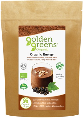 packet of golden greens organic Energy powder, 200g