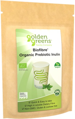 Photo of a 250g packet of Golden Greens Organic Inulin