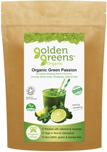 Golden Greens Organic Green Passion - Spirulina + Alfalfa + Barley Grass + Wheatgrass + Kelp + Chlorella